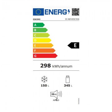 Eskimo ES RBF495Ε70ΙΝ Ψυγειοκαταψύκτης 495lt NoFrost Υ200xΠ70xΒ70εκ. Inox